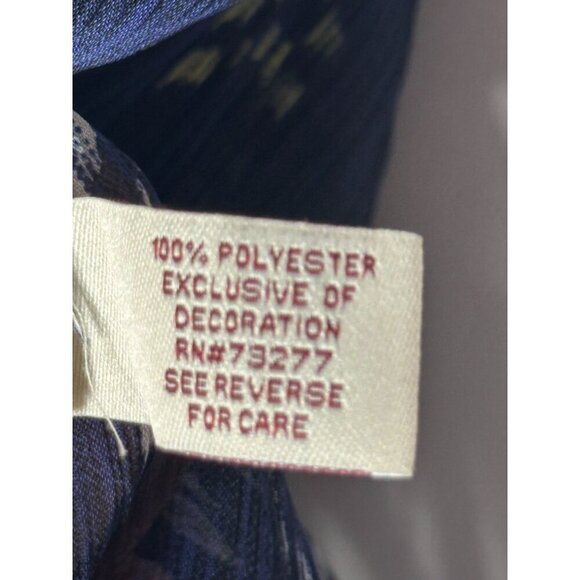 Mudd Sheer Blue Boho Print Blouse XS Short Puff Sleeves Tie Front Y2K - Picture 6 of 9